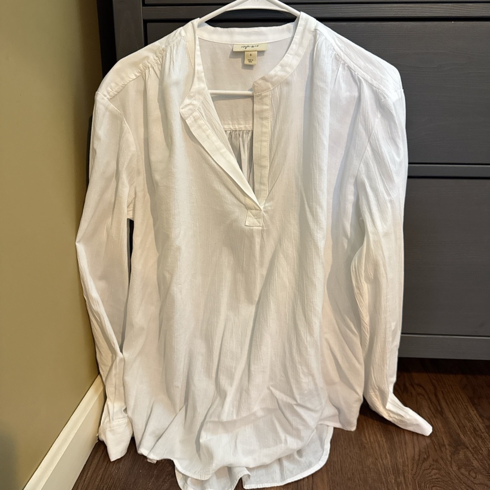 Style & Co. White Split-Neck Cotton Tunic